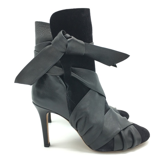 ISABEL MARANT Angie Calfskin Velvet Leather Bootie - Picture 3 of 8